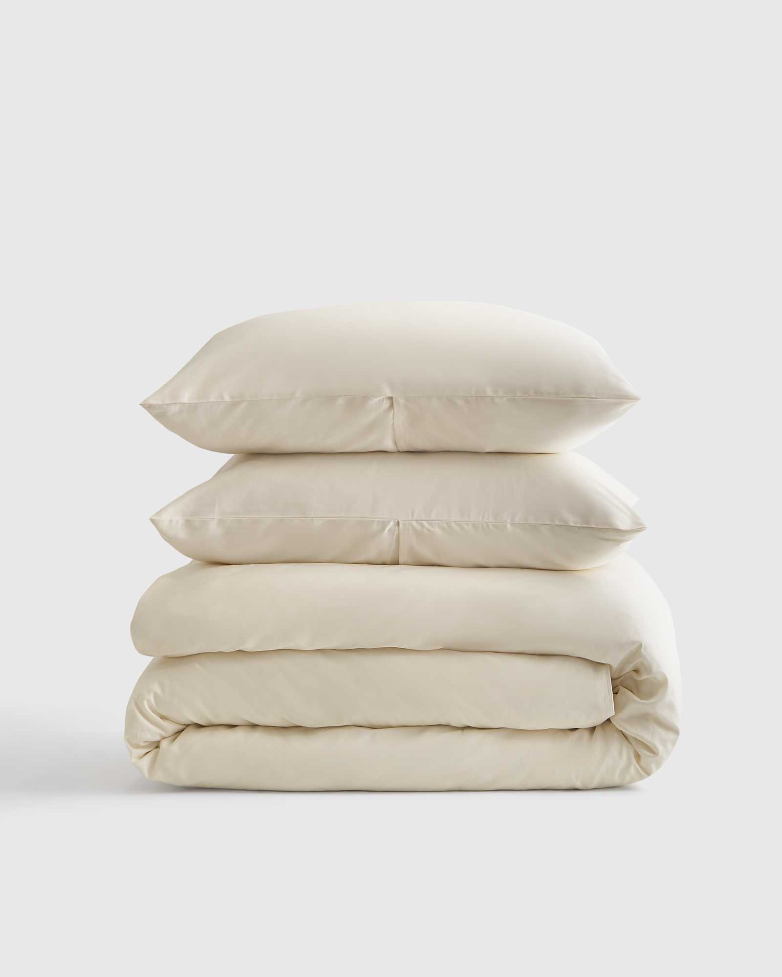 white Luxury Organic Sateen Duvet Cover Set