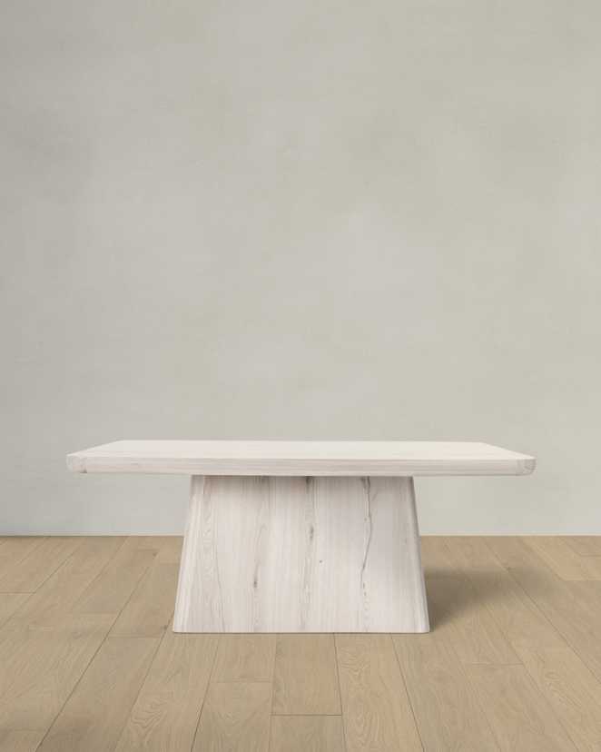 Milk White Rustic Oak Plinth Dining Table