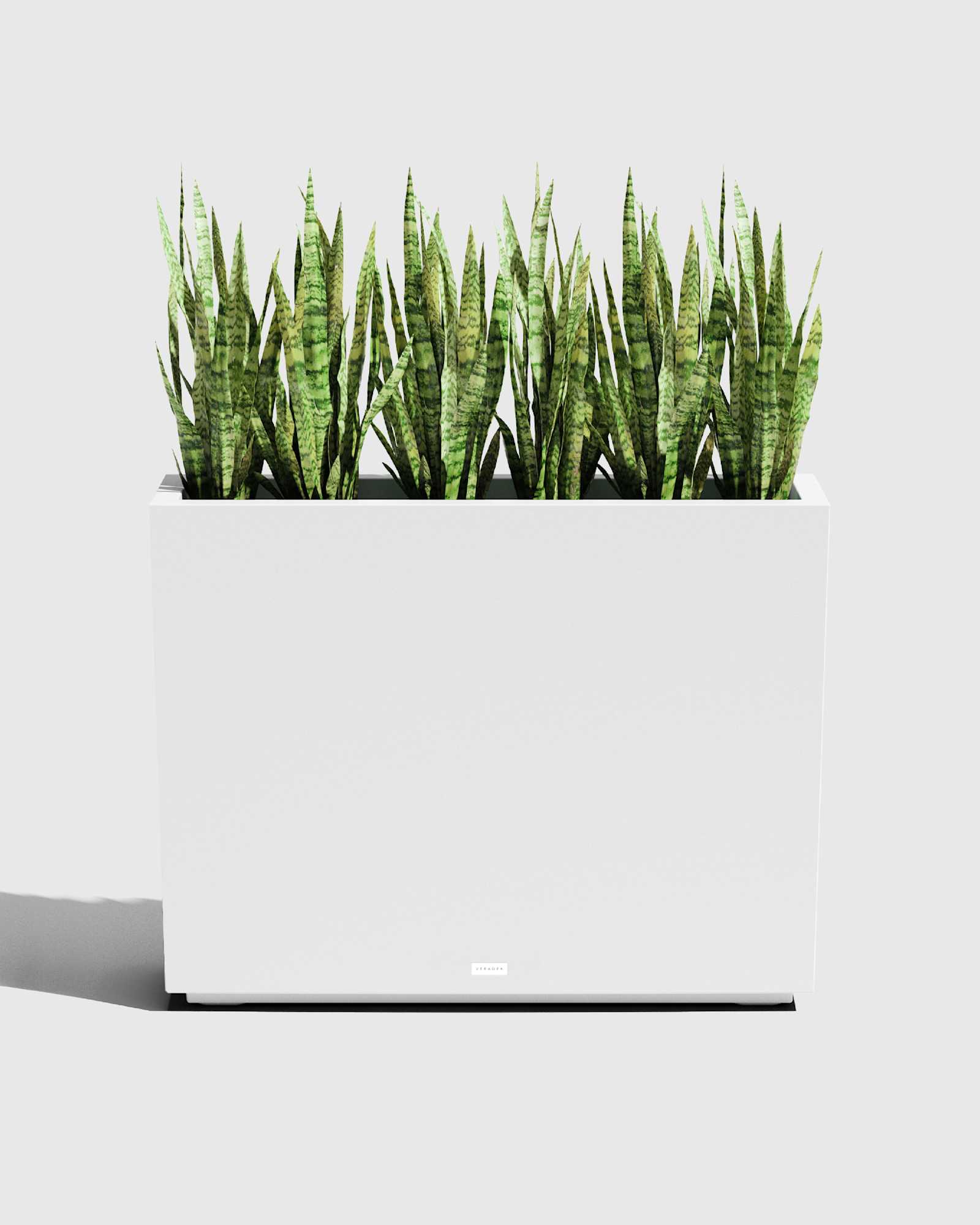 white Block Series All Weather Rectangular Planter by Veradek