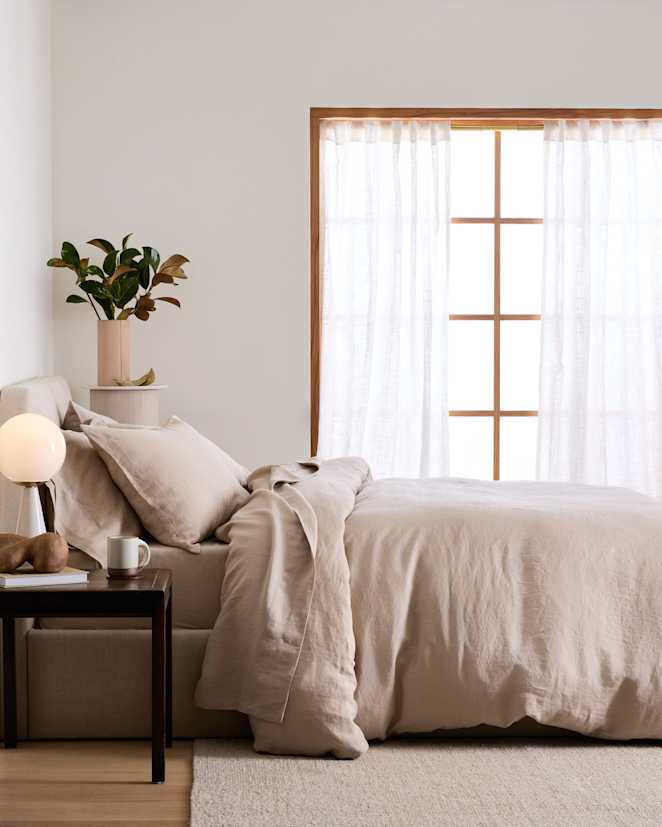 Toffee European Linen Duvet Cover