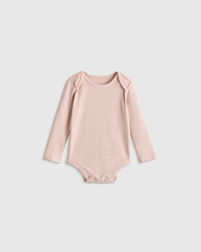 Peach Blush Softest Rib Long Sleeve Bodysuit