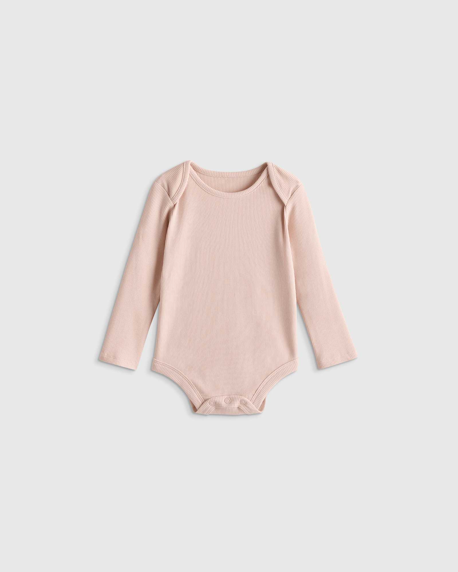 peach-blush Softest Rib Long Sleeve Bodysuit