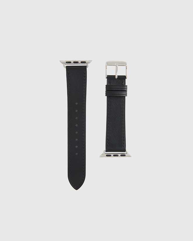 Black Leather Smartwatch Band