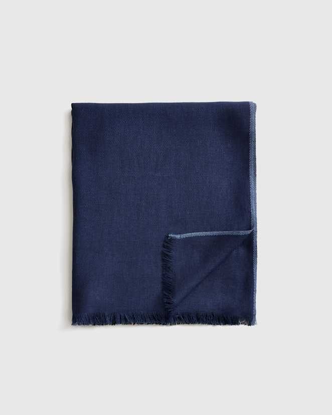 Navy Lightweight European Linen Throw