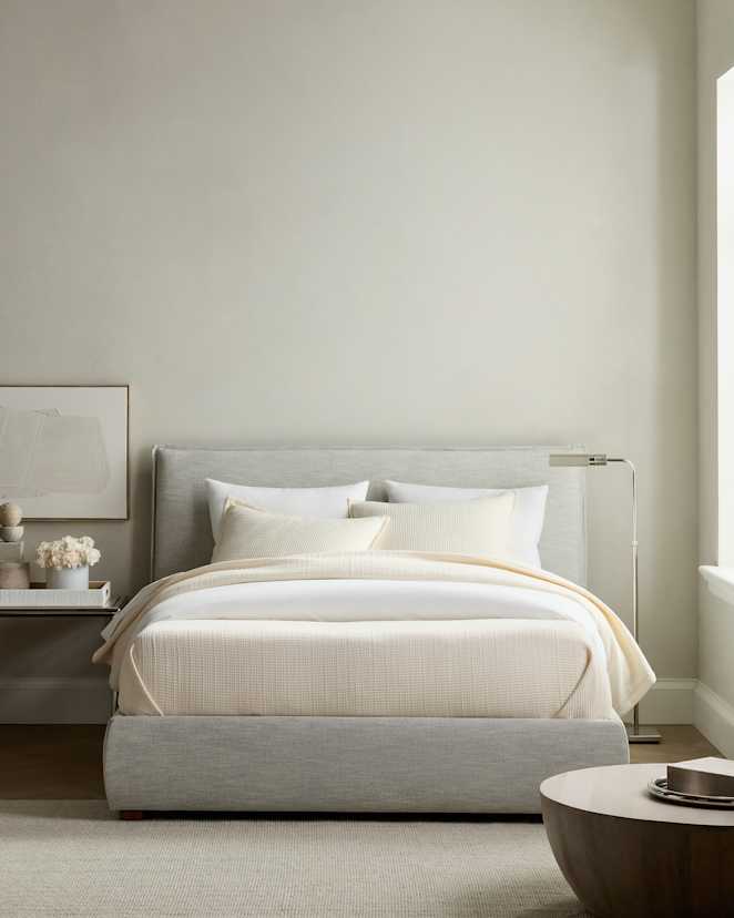 Ivory Organic Ribbed Cotton Coverlet Set