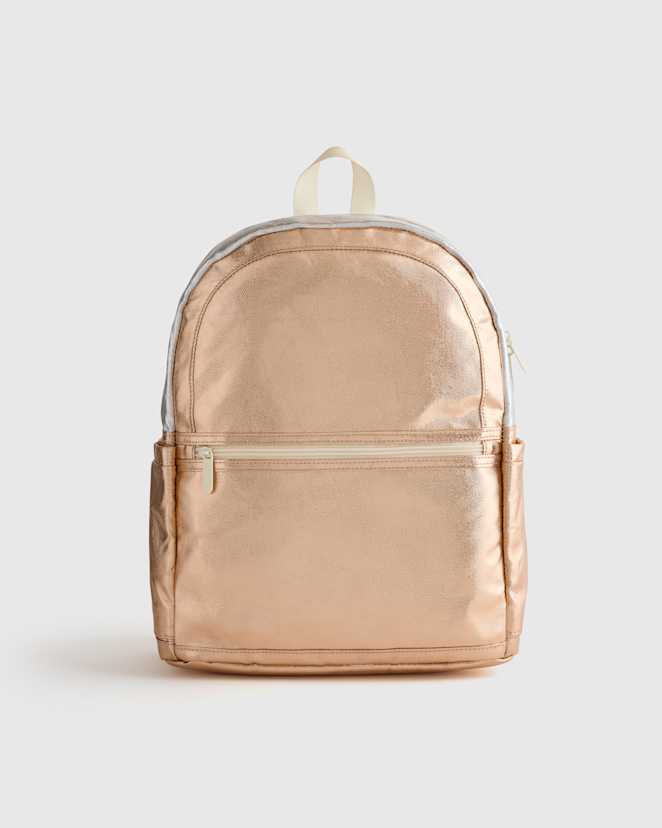 Rose Gold/Silver Recycled Double Pocket Backpack