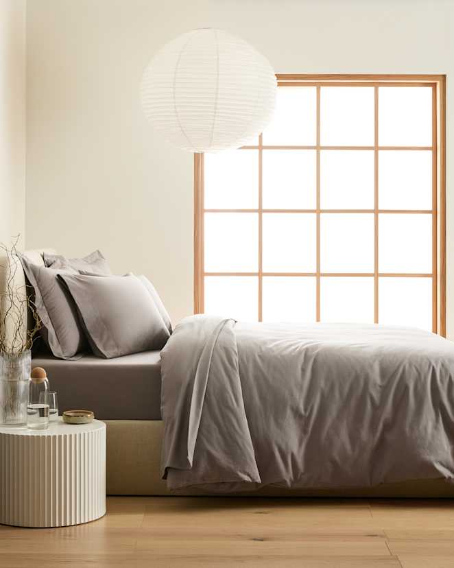 Grey Luxury Organic Flannel Duvet Cover