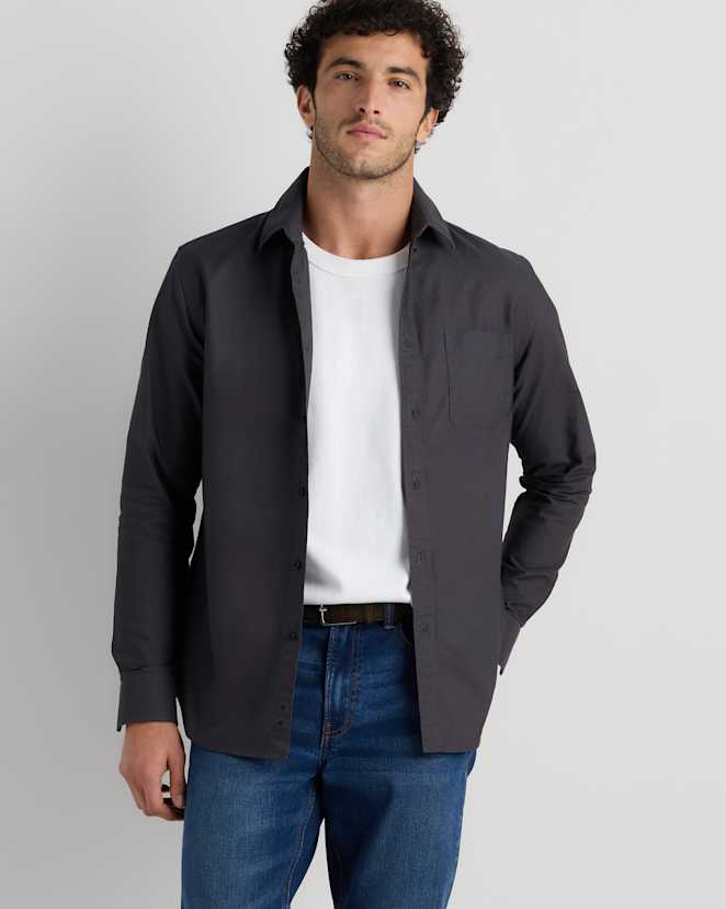 Dark Coal 100% Organic Cotton Oxford Shirt