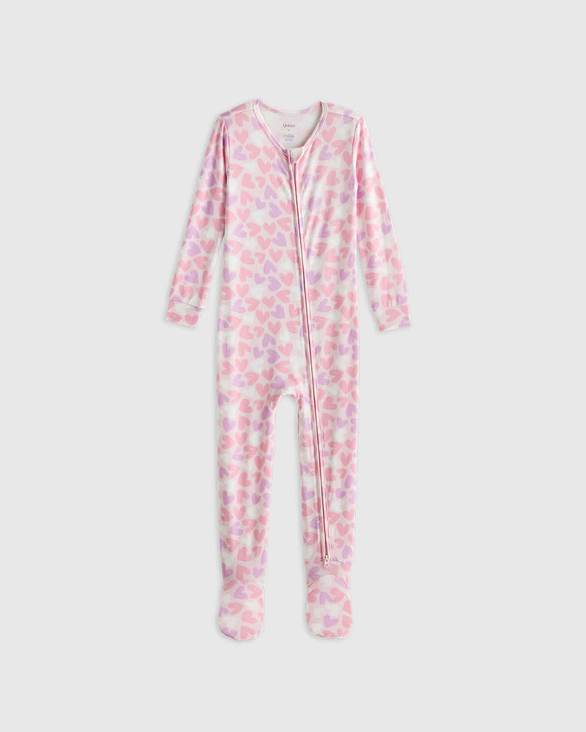U-809-LHART-148 EDITED lavender-hearts Bamboo Footie Pajama
