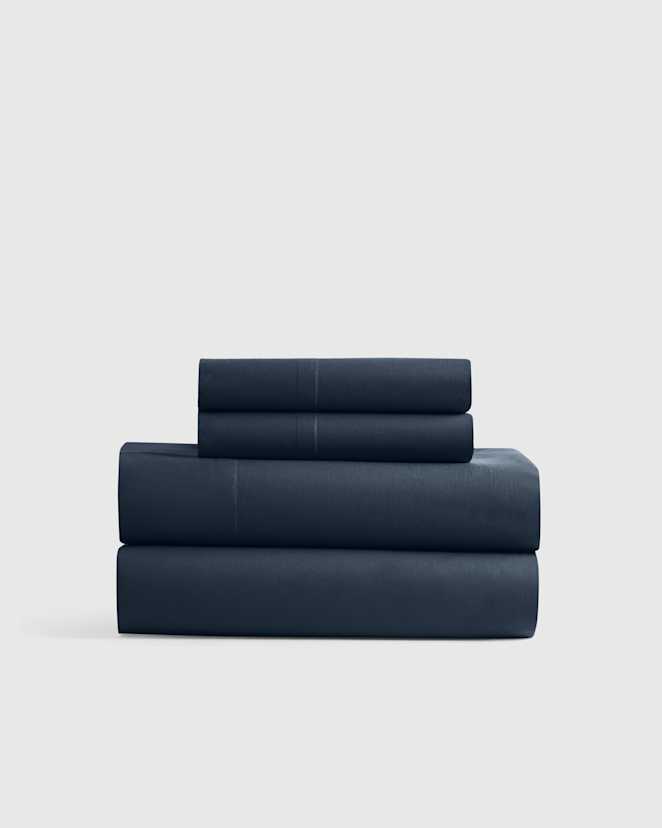 Navy Classic Organic Percale Sheet Set
