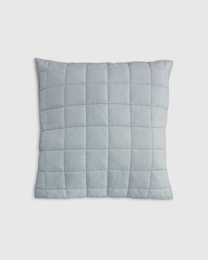 Mist European Linen Box Quilted Euro Sham