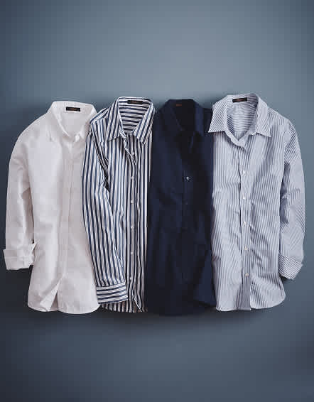 Hudson Stripe 100% Organic Cotton Poplin Long Sleeve Shirt