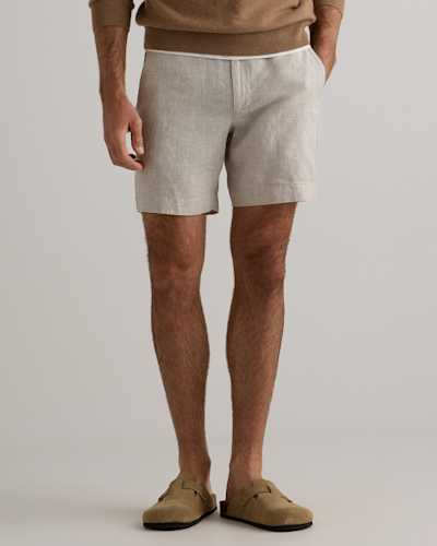 100% European Linen Trouser Shorts - 7"