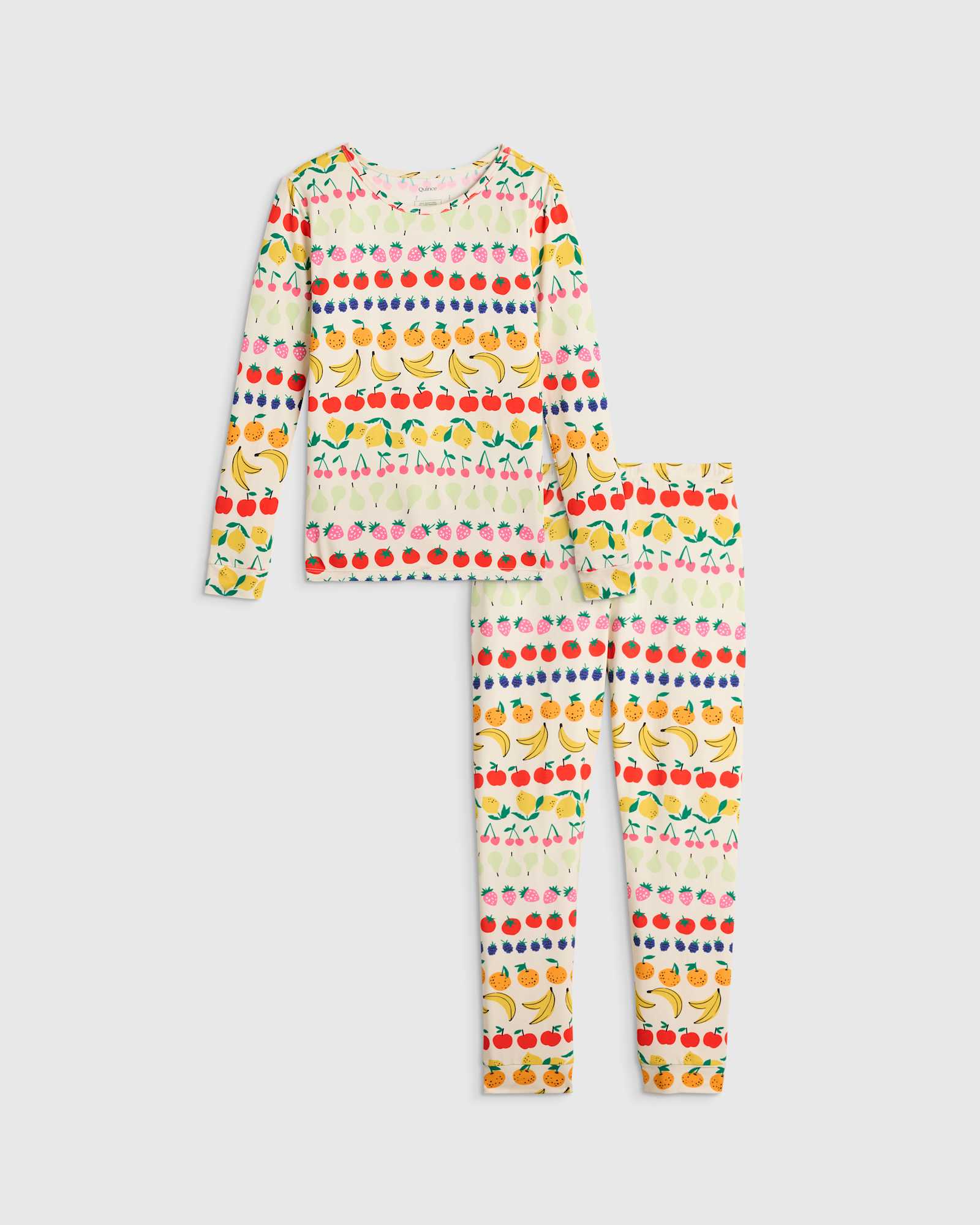 fruit-stripe Bamboo Long Sleeve and Pant Pajama Set