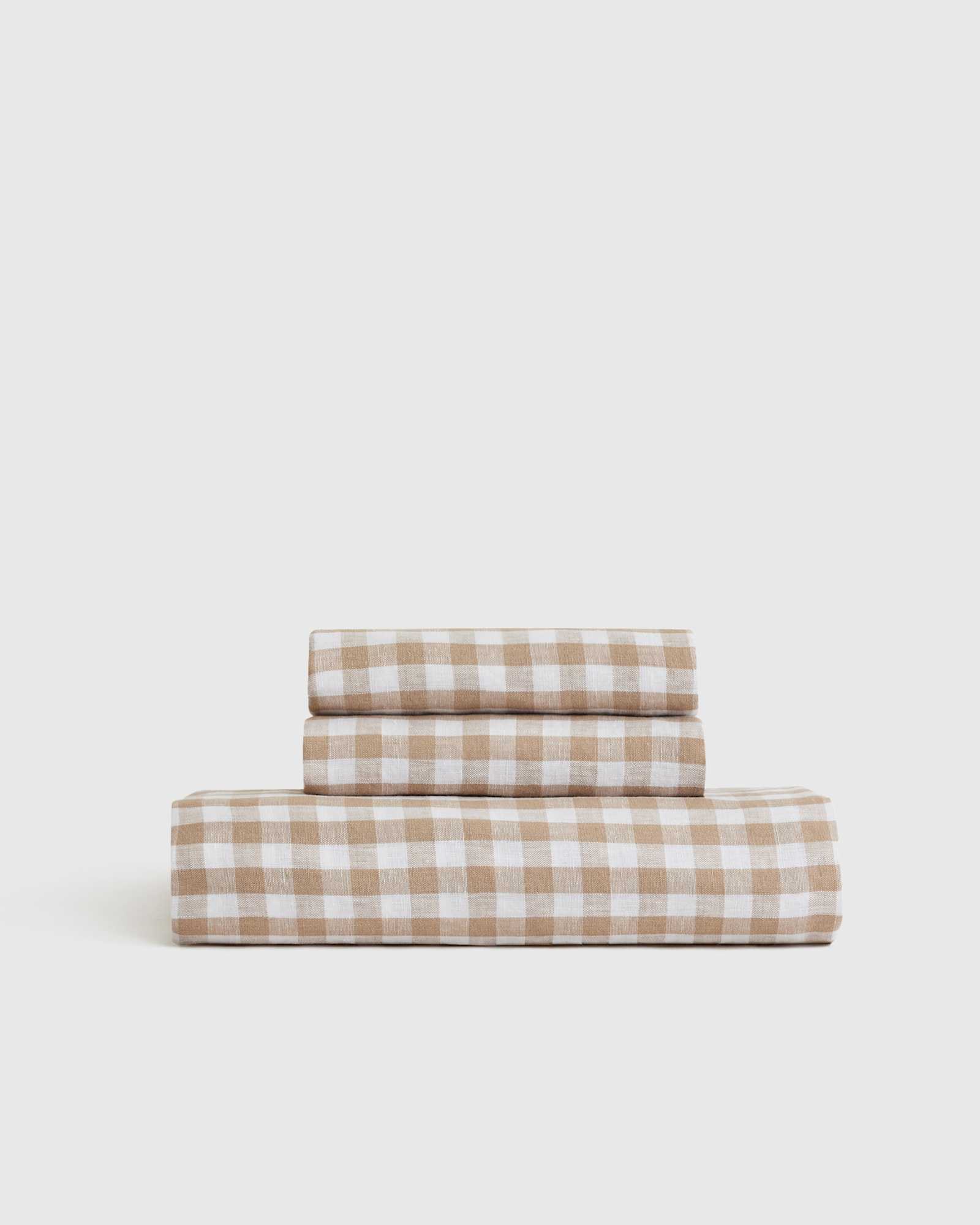 Cafe European Linen Gingham Fitted Sheet Set