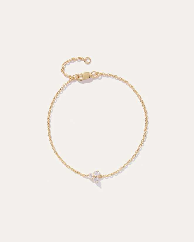 Gold Vermeil White Sapphire Triad Bracelet