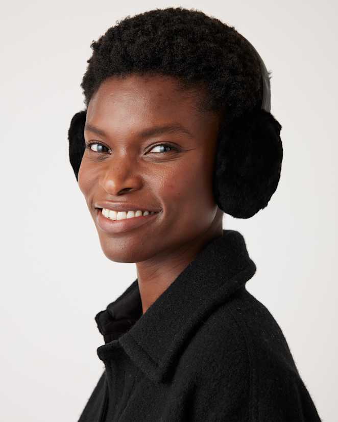 Black 100% Australian Shearling Earmuffs