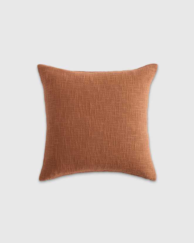 Terracotta Cotton Slub Pillow Cover