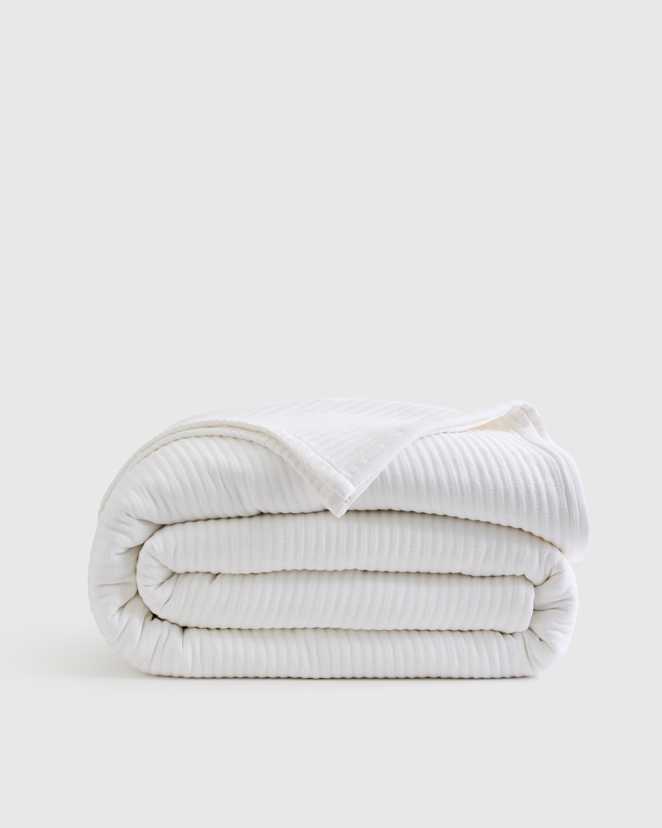 White Organic Cotton Matelasse Coverlet