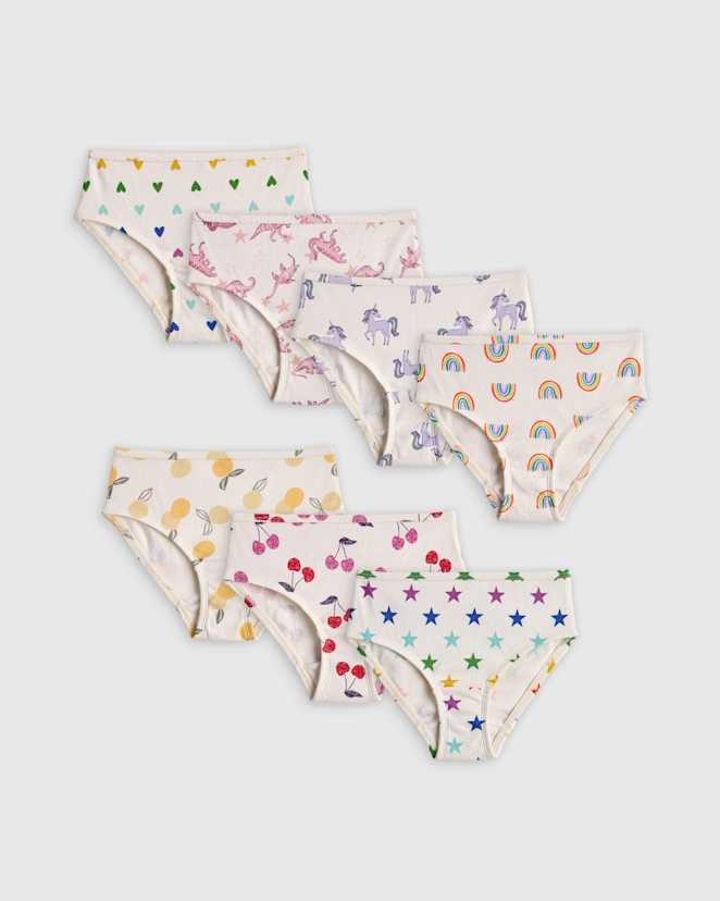 Girl Multi Pack Girls 100% Organic Cotton Brief 7-Pack