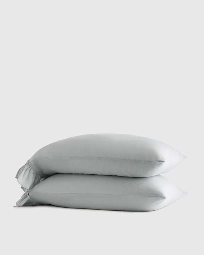 Mist European Linen Ruffle Pillowcase Set