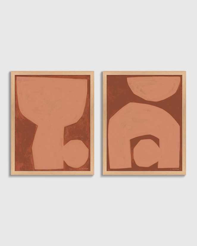Oak Unit in Terracotta by Michael Kempen (Set of 2)