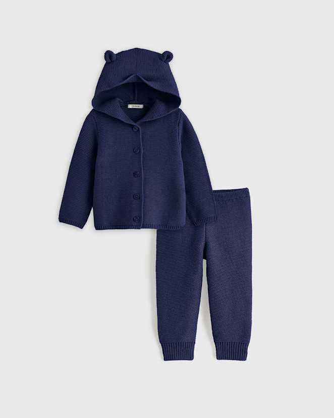 Navy 100% Organic Cotton Sweater Set