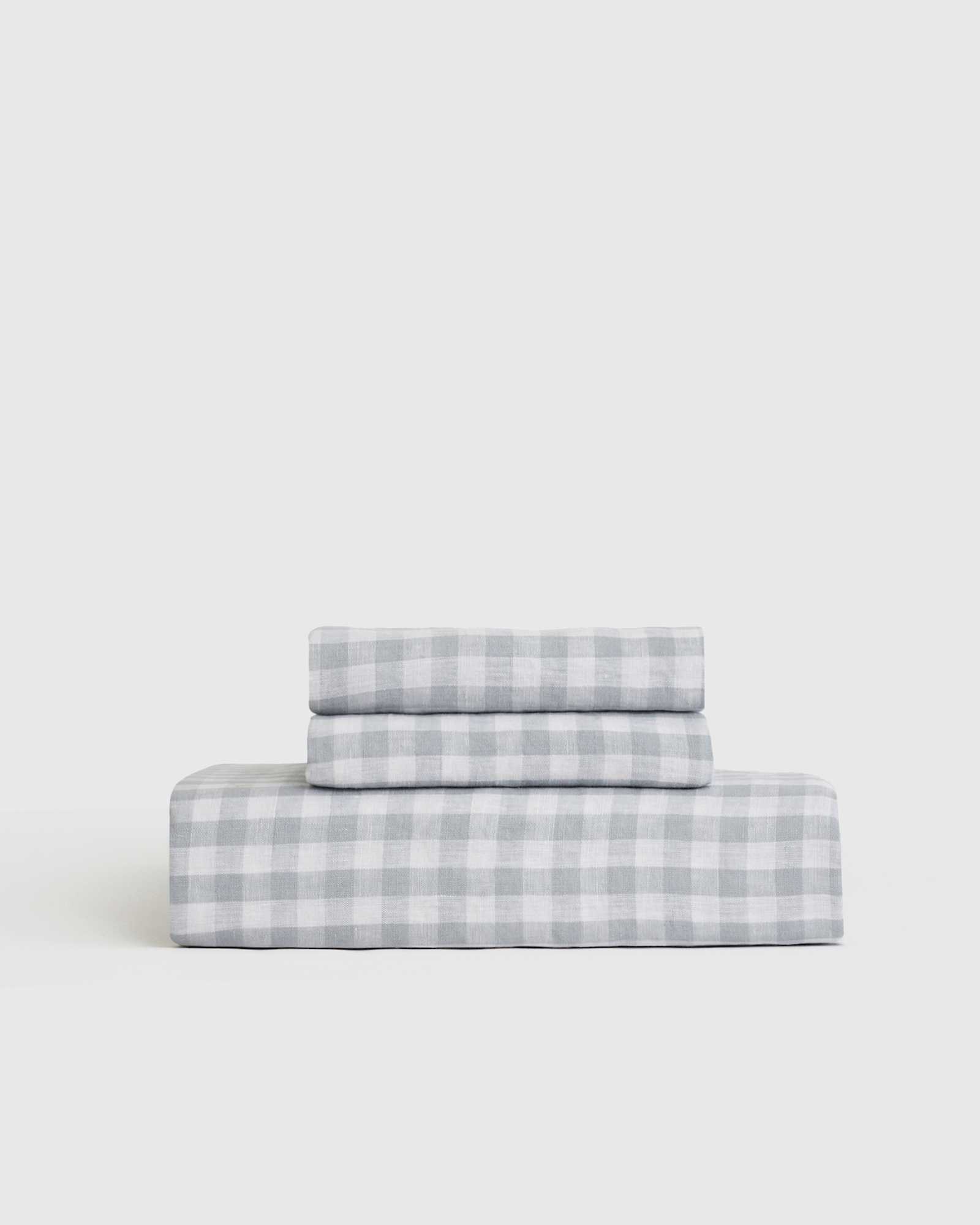 Gingham Percale Fitted Sheet Set 2046