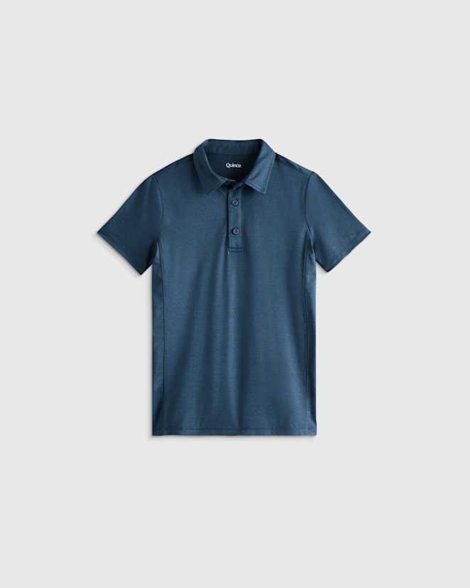 Heather Ocean Navy Flowknit Breeze Polo