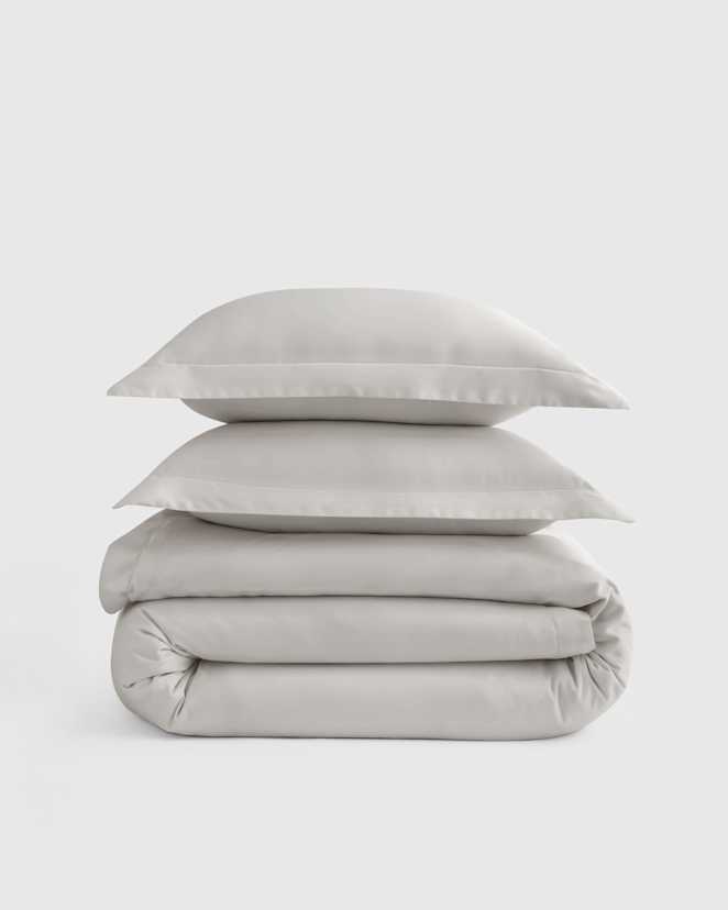 Light Grey Signature Giza Cotton Sateen Duvet Cover Set