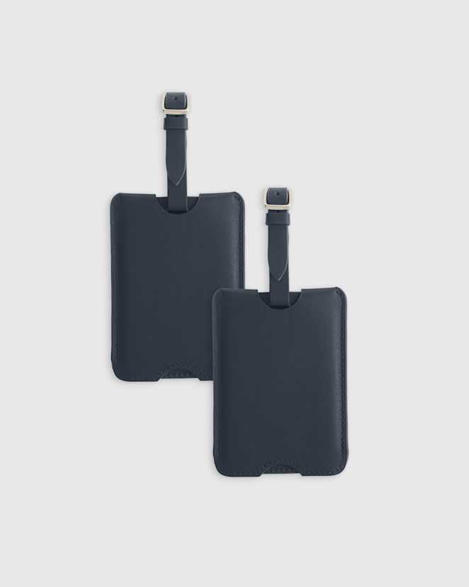 Navy Nappa Leather Luggage Tag (2-Pack)