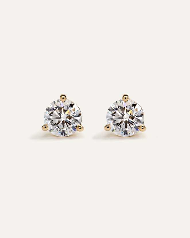 Yellow Gold 14K Gold Lab Grown Diamond Martini Studs - 4ctw