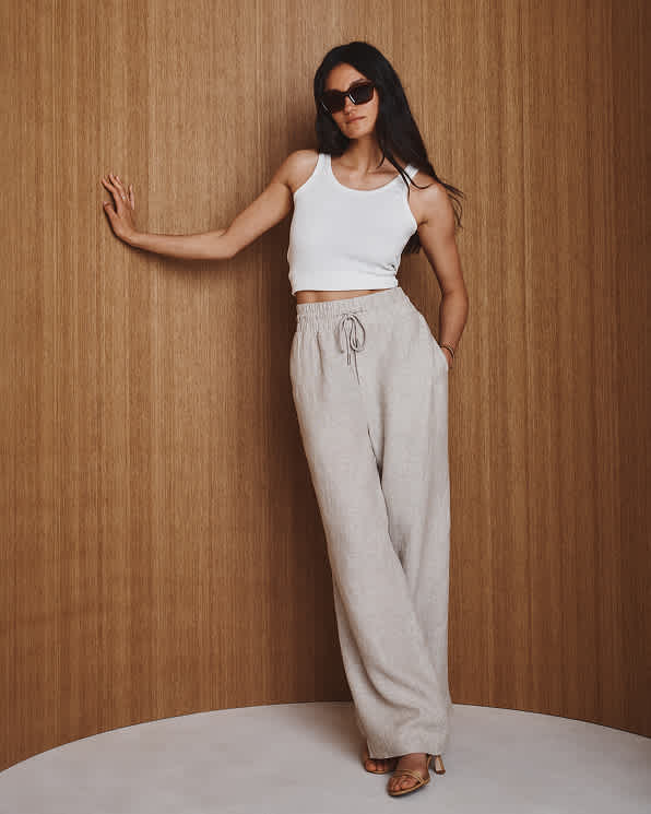 Flax 100% European Linen Wide Leg Pants