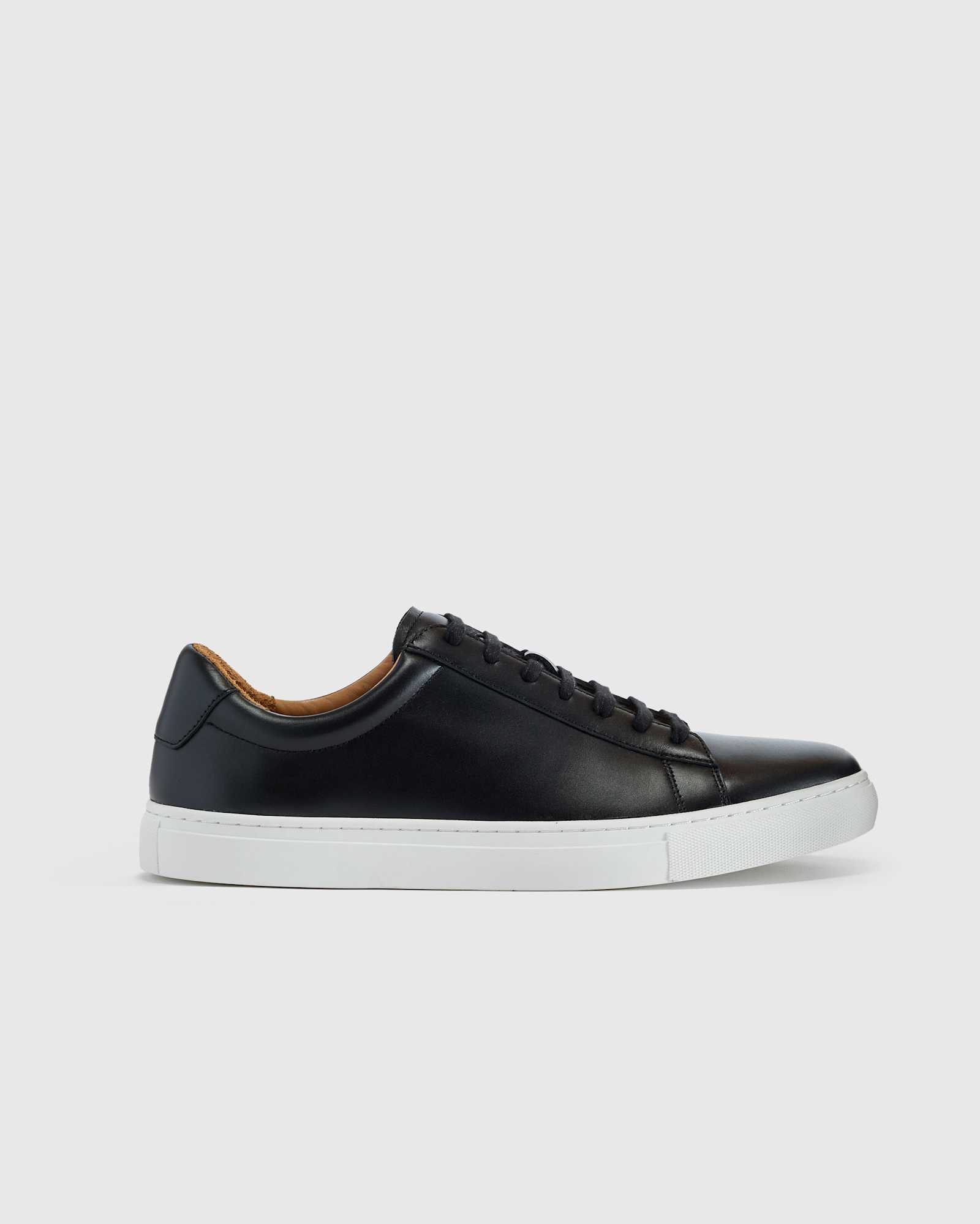 black Italian Leather Everyday Sneaker