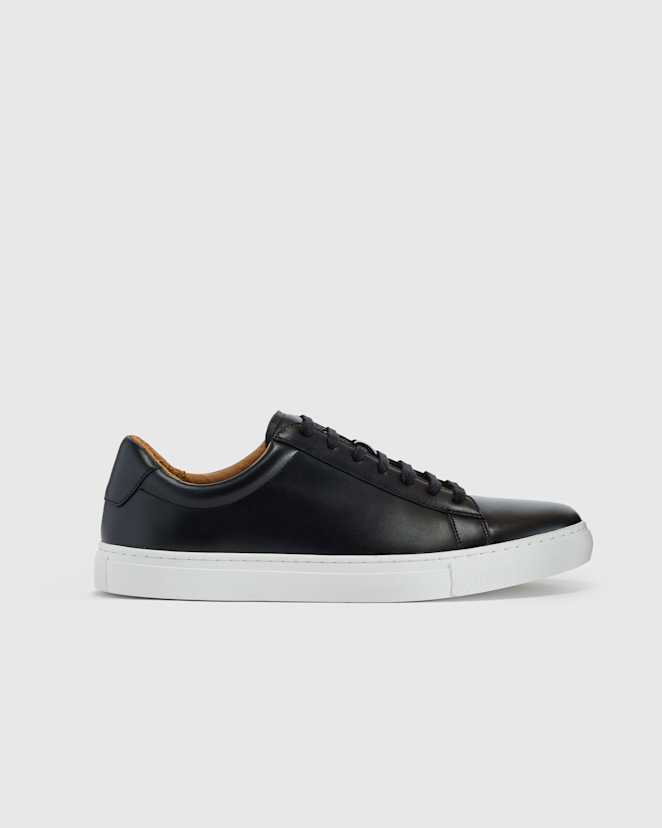Black Italian Leather Everyday Sneaker