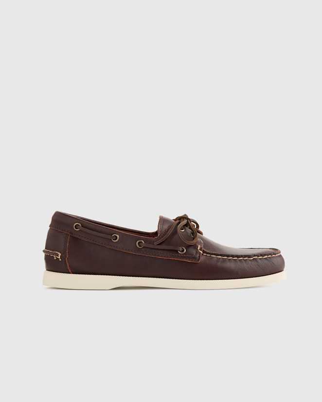 Brunette Water Resistant Leather Boat Shoe