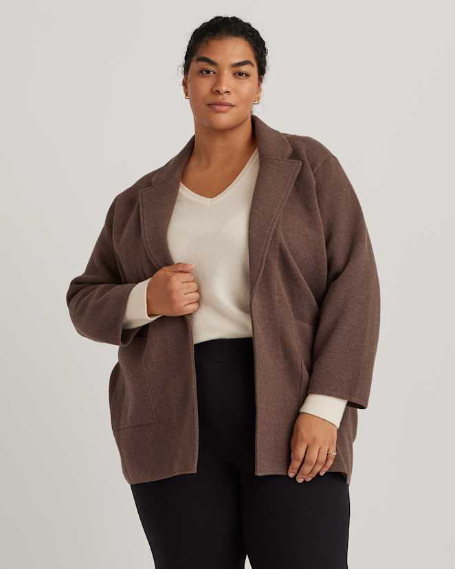 Heather Brown 100% Organic Cotton Knit Blazer