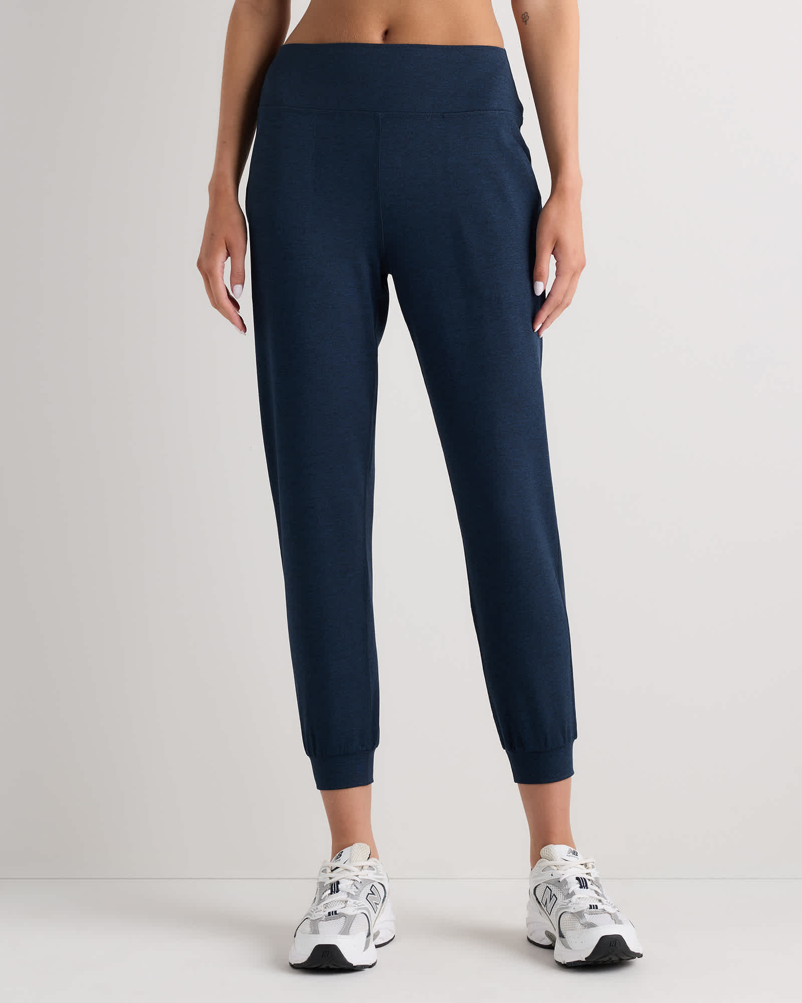 Heather Navy Ultra-Soft Mid-Rise Jogger