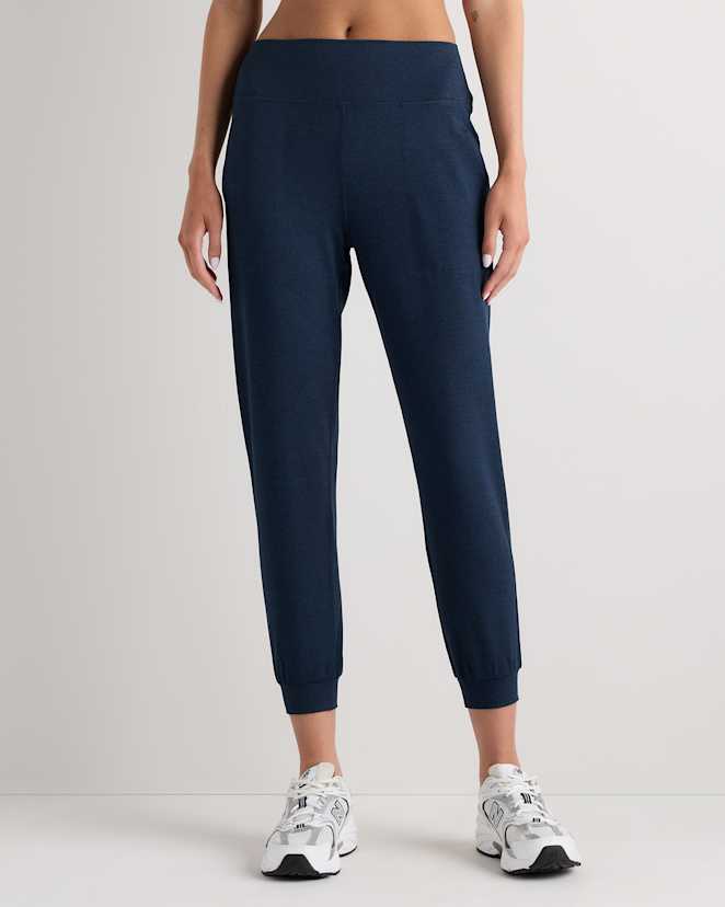 Heather Navy Ultra-Soft Mid-Rise Jogger