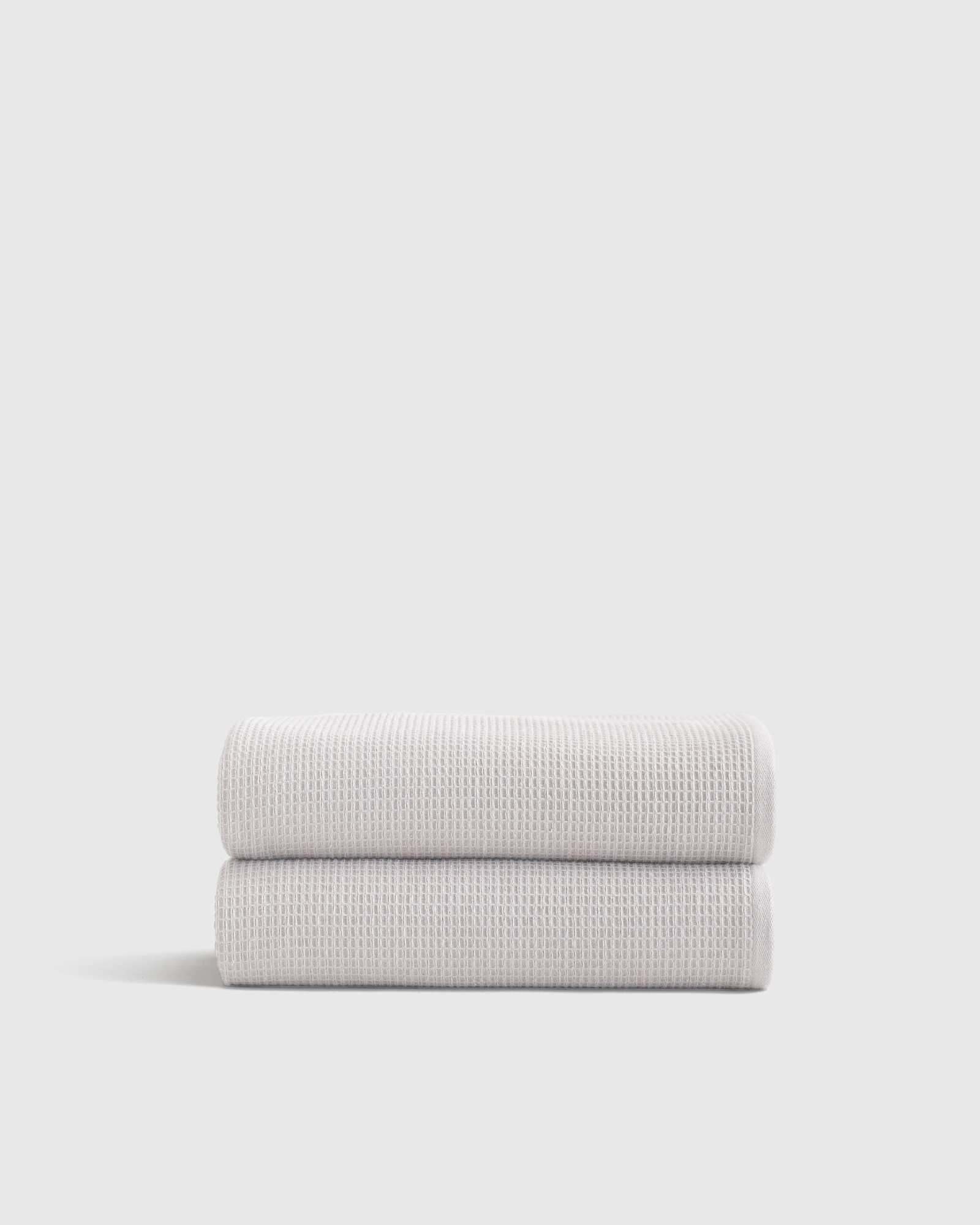 silver Turkish Waffle Terry Bath Towel (Set of 2)