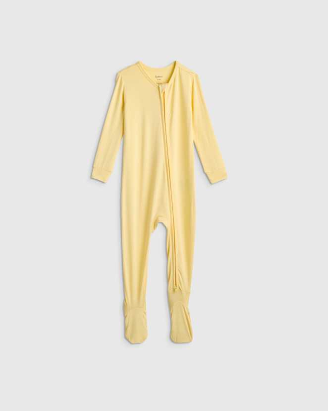 Banana Cream Bamboo Footie Pajama