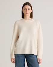 Ivory Mongolian Cashmere Oversized Crewneck Sweater