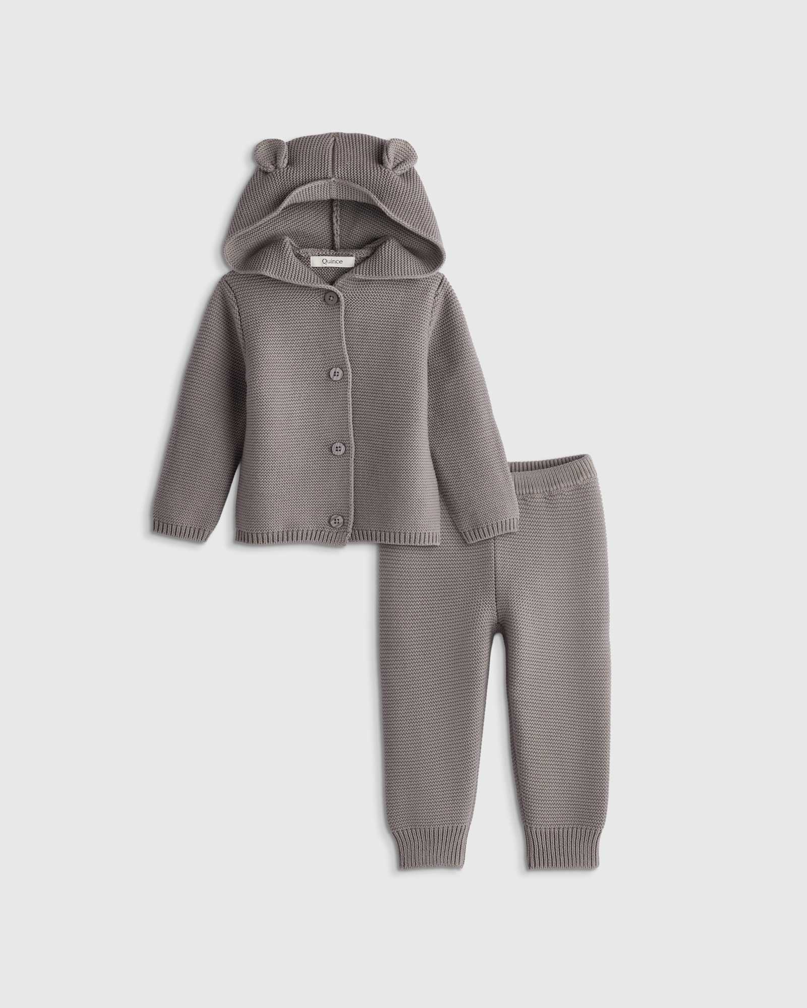 grey 100% Organic Cotton Sweater Set