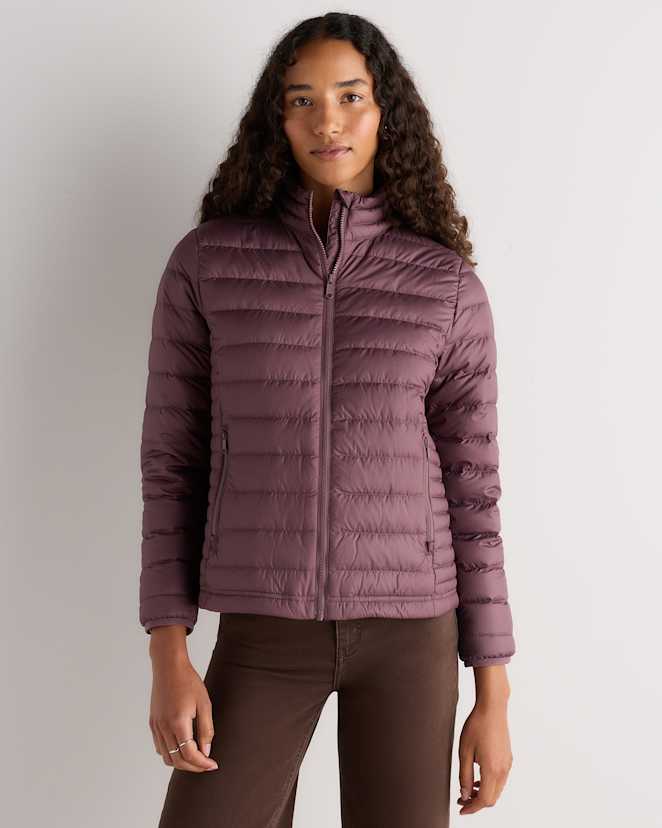 Uribe Taupe Lightweight Down Packable Puffer Jacket