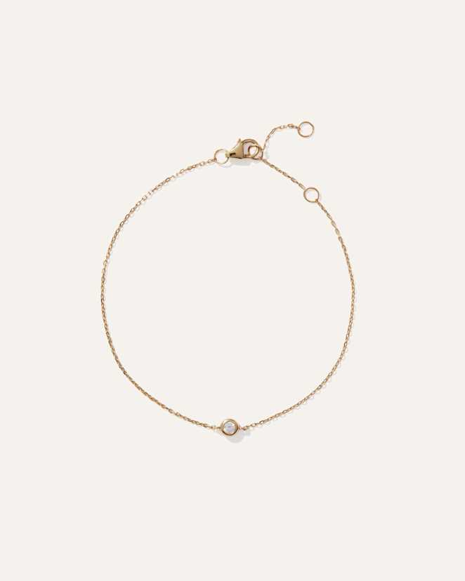 Yellow Gold 14K Gold Diamond Solitaire Bezel Bracelet