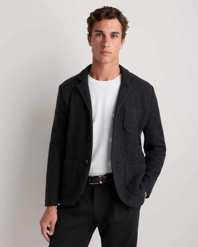 Heather Charcoal Boiled Wool Cashmere Blazer