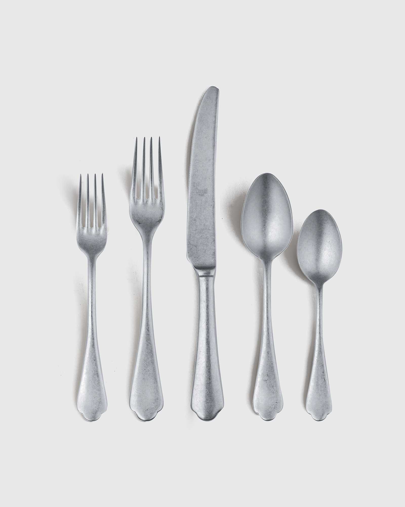 Pewter Stainless Steel Dolce Vita Flatware 20-Pc Set by Mepra