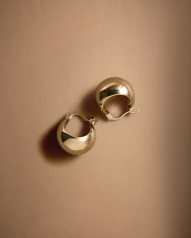 Gold Vermeil Dome Hoops
