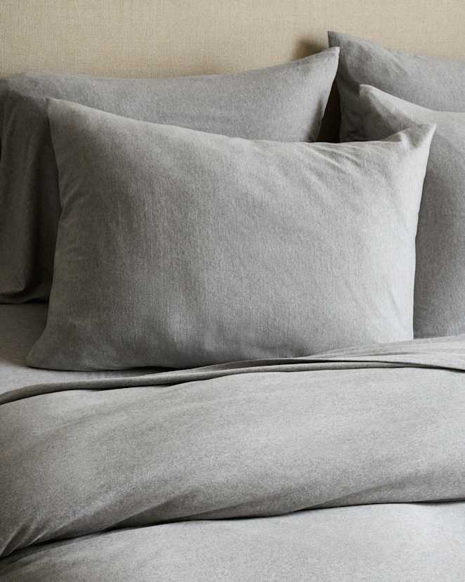 Heather Grey Organic Jersey Sham Set