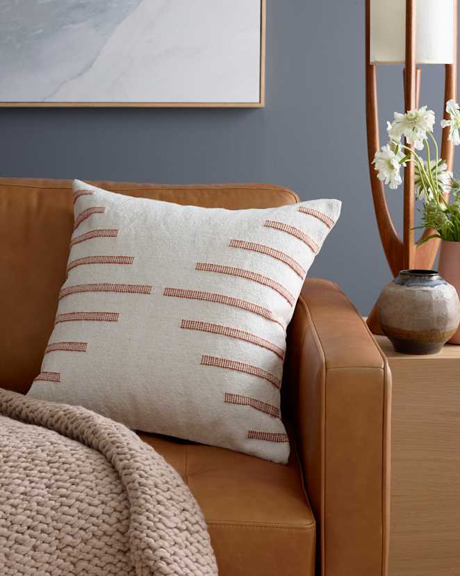 Terracotta Bold Stripe Pillow Cover